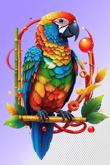 PSD psd 3d illustration parrot isolated on transparent background