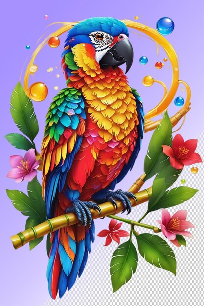 PSD psd 3d illustration parrot isolated on transparent background