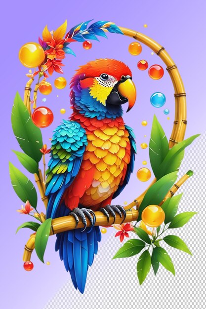 PSD psd 3d illustration parrot isolated on transparent background