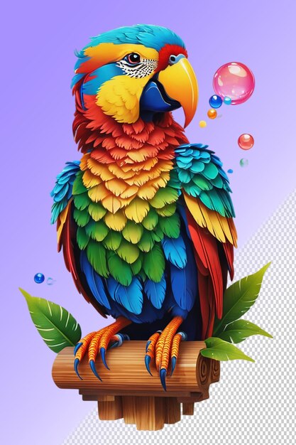 PSD psd 3d illustration parrot isolated on transparent background