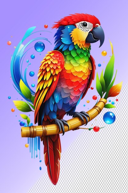 PSD psd 3d illustration parrot isolated on transparent background