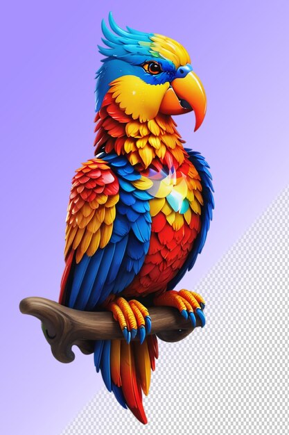 PSD psd 3d illustration parrot isolated on transparent background