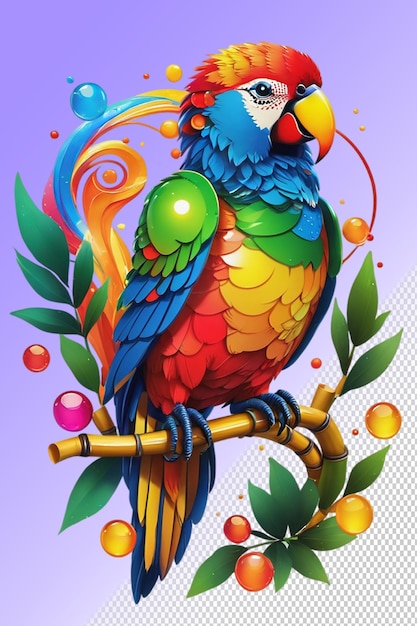 PSD psd 3d illustration parrot isolated on transparent background