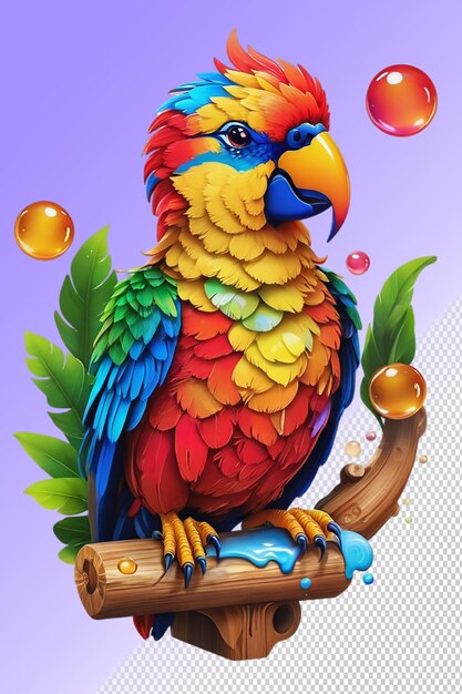 PSD psd 3d illustration parrot isolated on transparent background