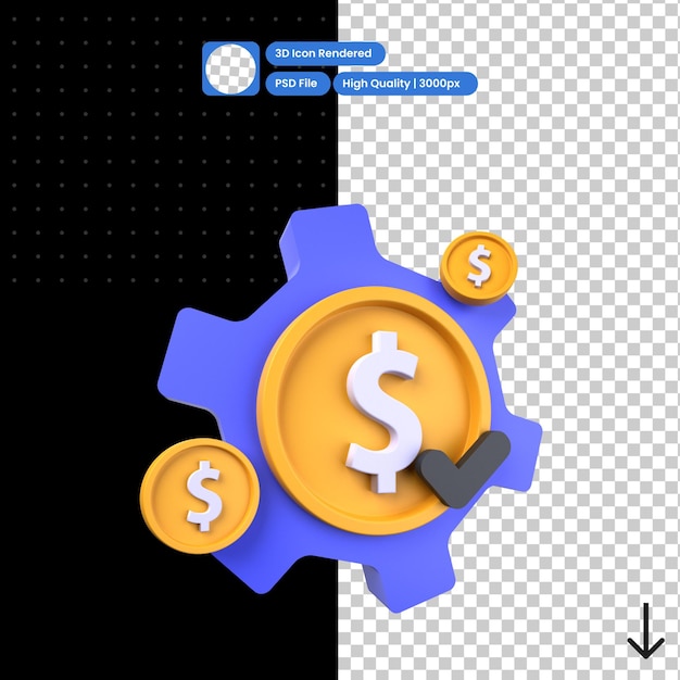 PSD illustrazione psd 3d dell'impostazione del pagamento