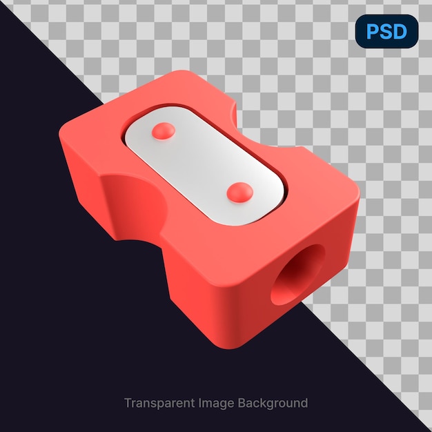 PSD 3d иллюстрация точилки для карандашей