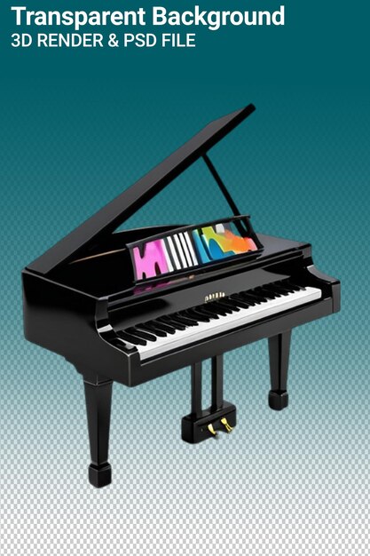 PSD psd 3d illustration piano isolated on transparent background