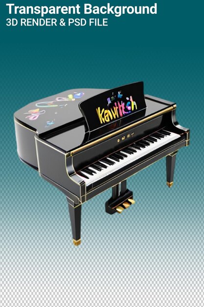 PSD illustrazione psd 3d piano isolato su sfondo trasparente