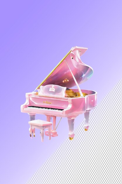 Psd 3d illustration piano isolated on transparent background