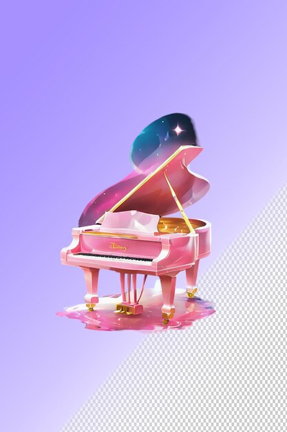 Psd 3d illustration piano isolated on transparent background