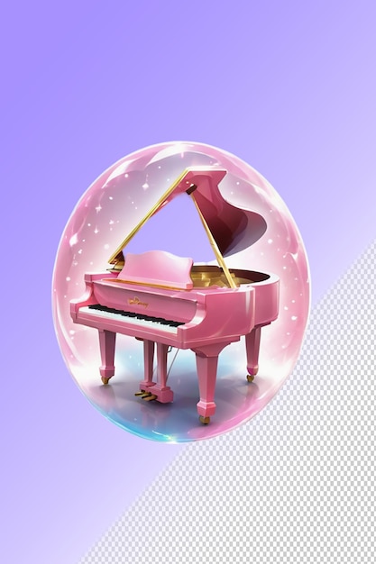 Psd 3d illustration piano isolated on transparent background