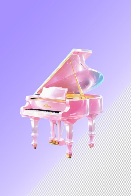 Psd 3d illustration piano isolated on transparent background