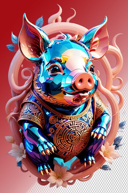 PSD psd 3d illustration pig isolated on transparent background