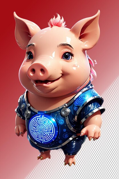 PSD psd 3d illustration pig isolated on transparent background