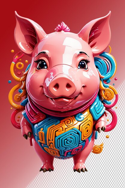 PSD psd 3d illustration pig isolated on transparent background