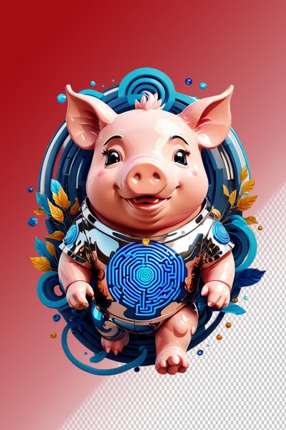 PSD psd 3d illustration pig isolated on transparent background