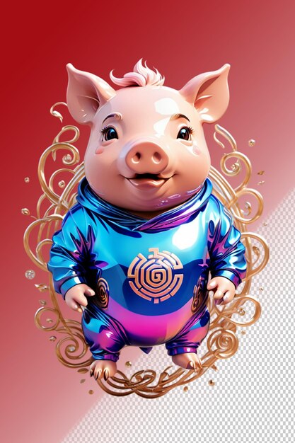 PSD psd 3d illustration pig isolated on transparent background