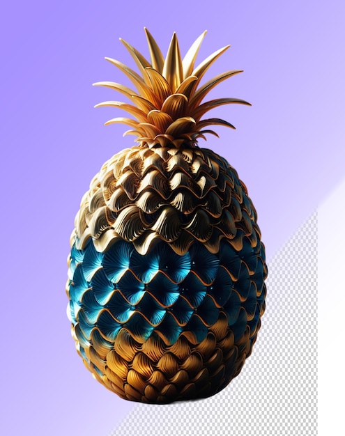 PSD illustrazione psd 3d ananas isolato su sfondo trasparente