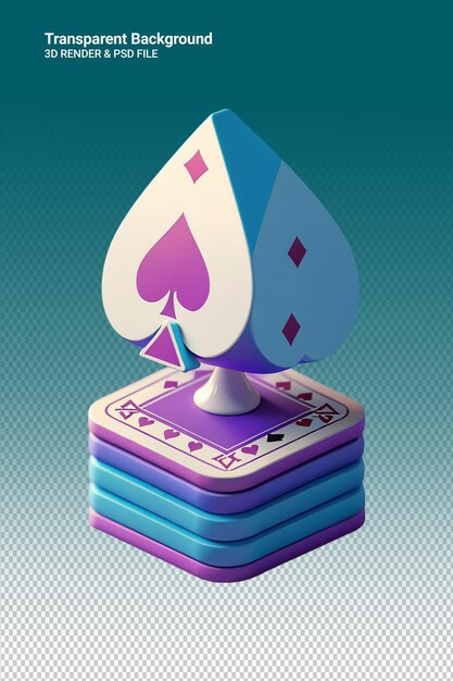 PSD psd 3d illustration poker isolated on transparent background