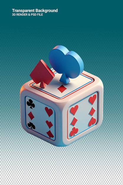 PSD psd 3d illustration poker isolated on transparent background