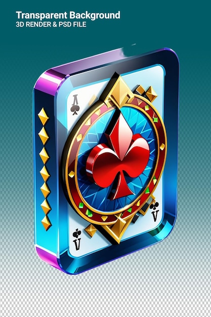 PSD psd 3d illustration poker isolated on transparent background