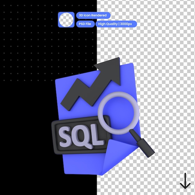 PSD psd 3d illustration of query analysis