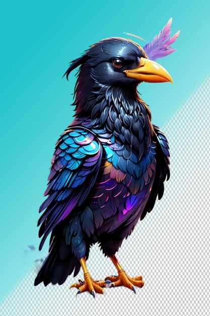 PSD psd 3d illustration raven isolated on transparent background