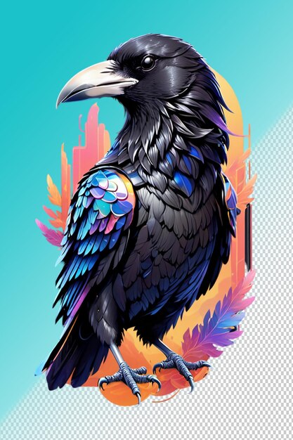 PSD psd 3d illustration raven isolated on transparent background