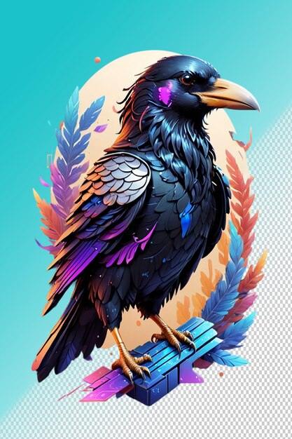 PSD psd 3d illustration raven isolated on transparent background