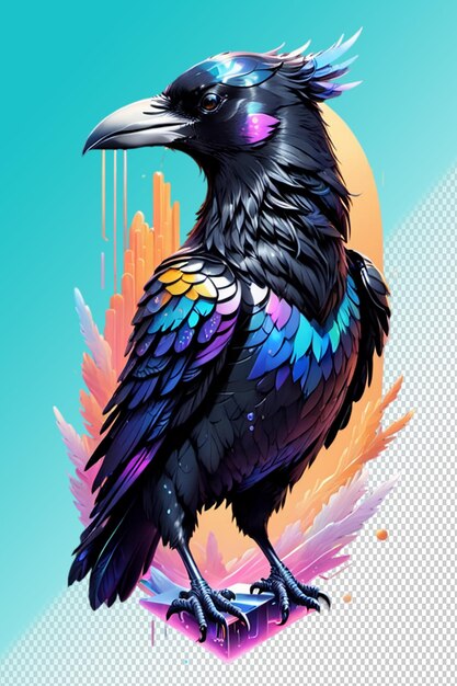 Psd 3d illustration raven isolated on transparent background
