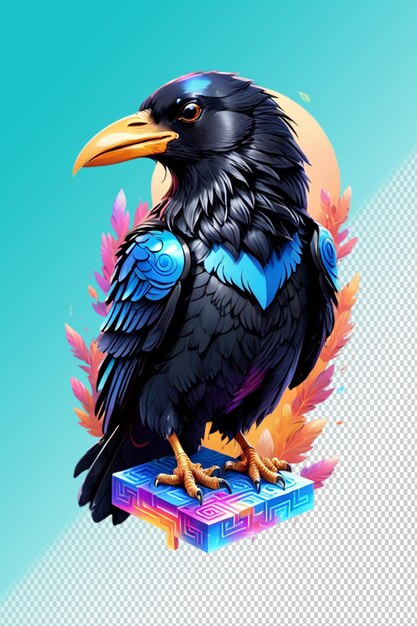 Illustrazione psd 3d raven isolato su sfondo trasparente