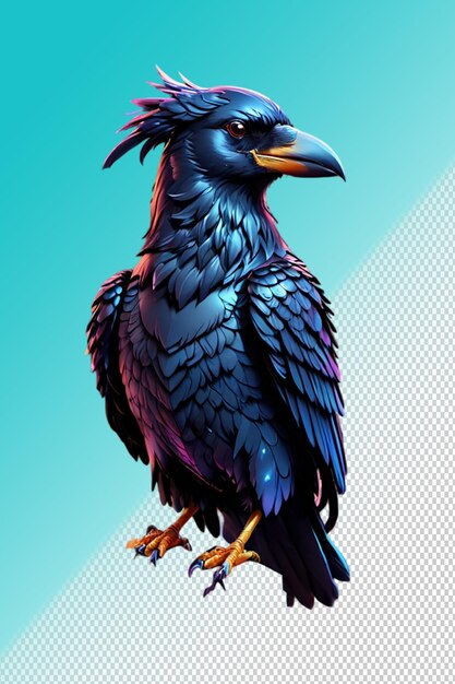 Psd 3d illustration raven isolated on transparent background