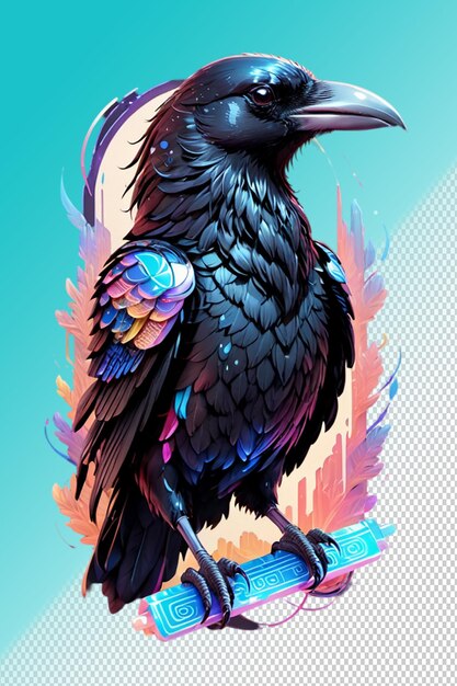 Illustrazione psd 3d raven isolato su sfondo trasparente