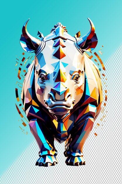 PSD psd 3d illustration rhino isolated on transparent background