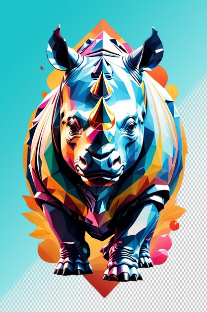 PSD psd 3d illustration rhino isolated on transparent background