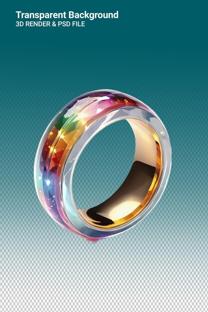 PSD psd 3d illustration ring isolated on transparent background