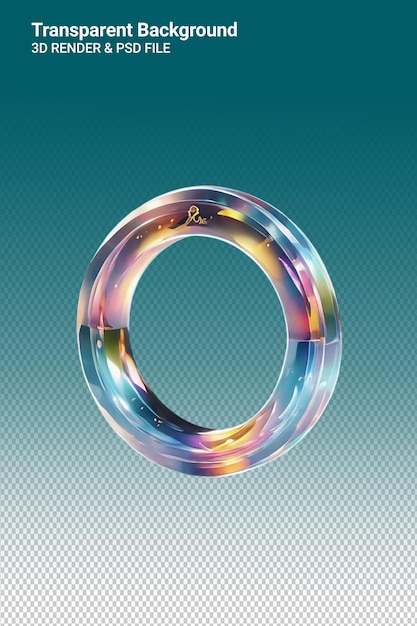 PSD psd 3d illustration ring isolated on transparent background