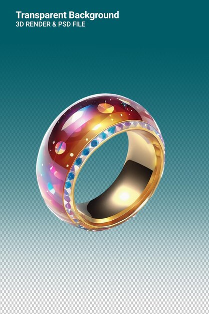 PSD psd 3d illustration ring isolated on transparent background