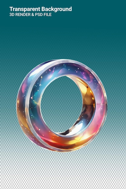 PSD psd 3d illustration ring isolated on transparent background