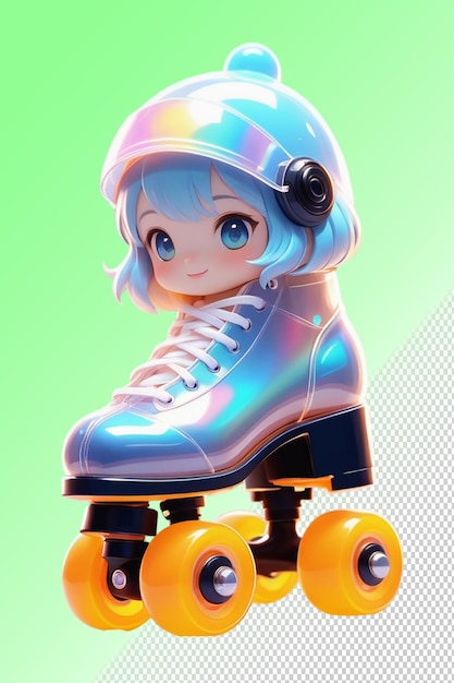 Psd 3d illustration roller skates isolated on transparent background