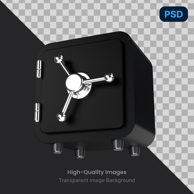 PSD psd 3d illustration of a safe box