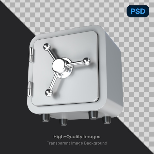 PSD psd 3d illustration of a safe box