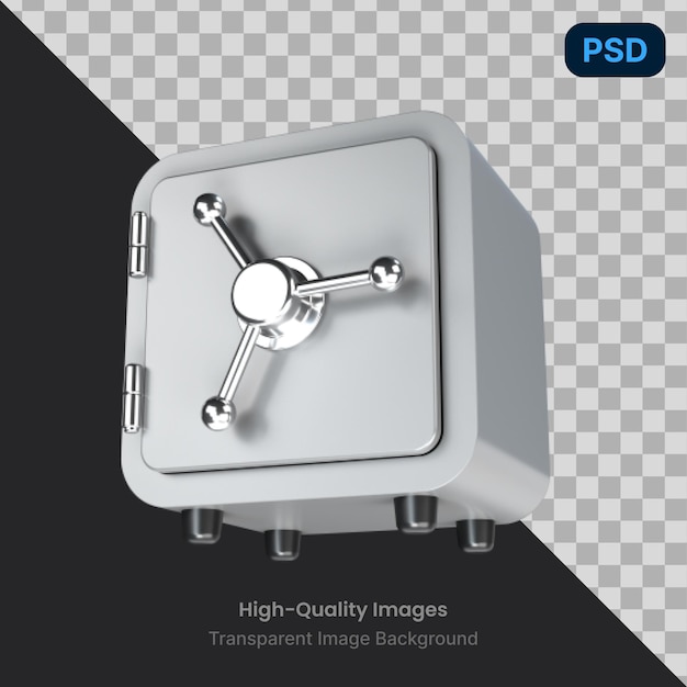 Psd 3d иллюстрация сейфа