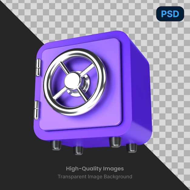 Psd 3d иллюстрация сейфа