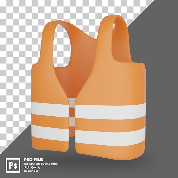 PSD psd 3d illustration of the safety vest suitable for labor day
