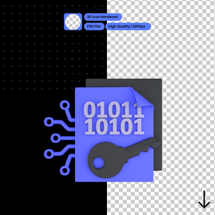 PSD psd 3d illustration of sale binary code