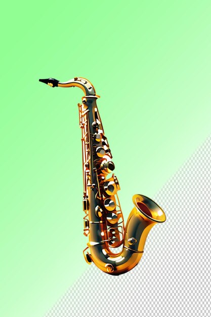 PSD psd 3d illustration saxophone isolated on transparent background