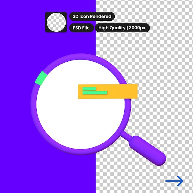 Psd 3d illustration of search