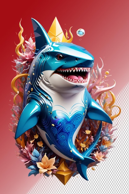 PSD psd 3d illustration shark isolated on transparent background