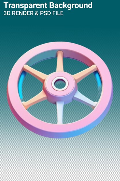 Psd 3d illustration ship wheel isolated on transparent background